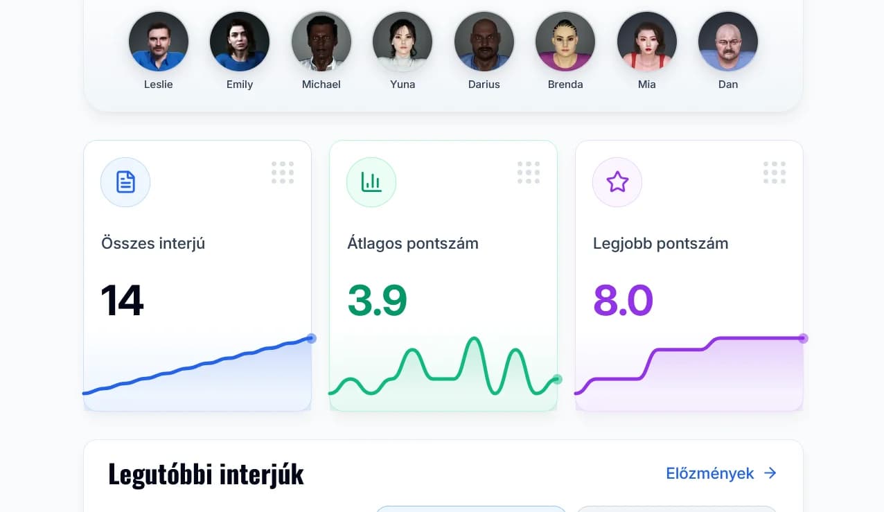 Mockfox partner interjúgyakorló felület előnézete